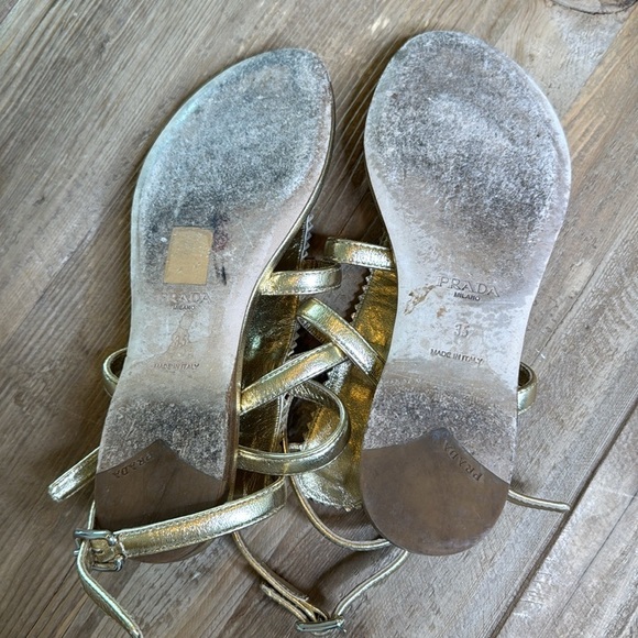Prada Gold Gladiator Sandals Size 35 - Picture 5 of 5